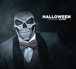 极品PS动作－骷髅面具(含高清视频教程)：Halloween Photoshop Action